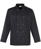 Premier Studded front long sleeve chef's jacket PR665