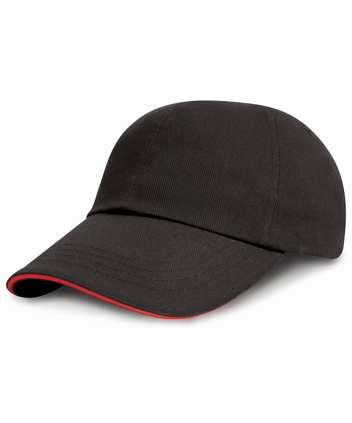 Result Junior low-profile heavy brushed cotton cap with sandwich peak R24JP