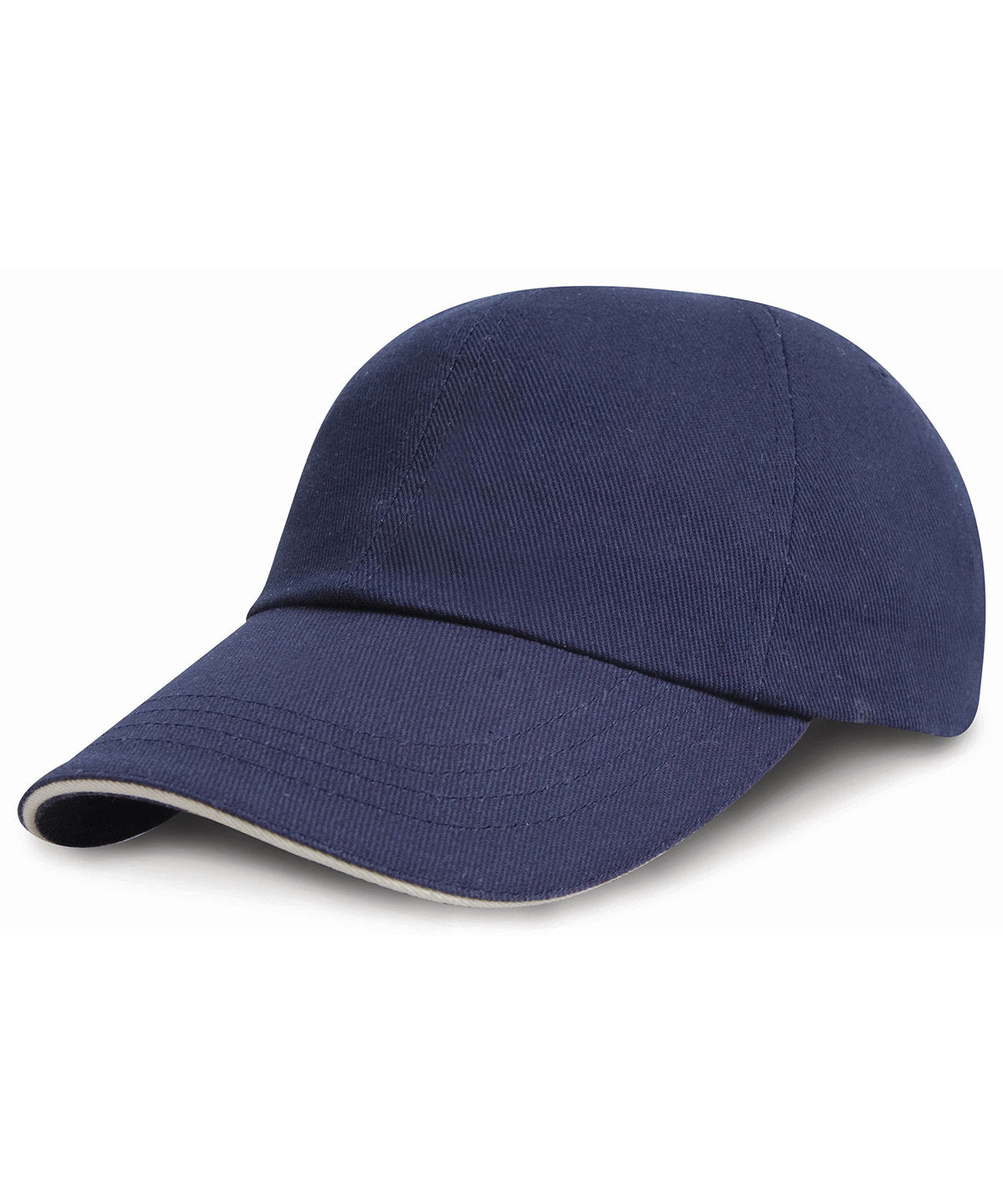Result Junior low-profile heavy brushed cotton cap with sandwich peak R24JP