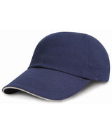 Result Junior low-profile heavy brushed cotton cap with sandwich peak R24JP