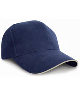 Result Pro-style heavy cotton cap with sandwich peak RC25P