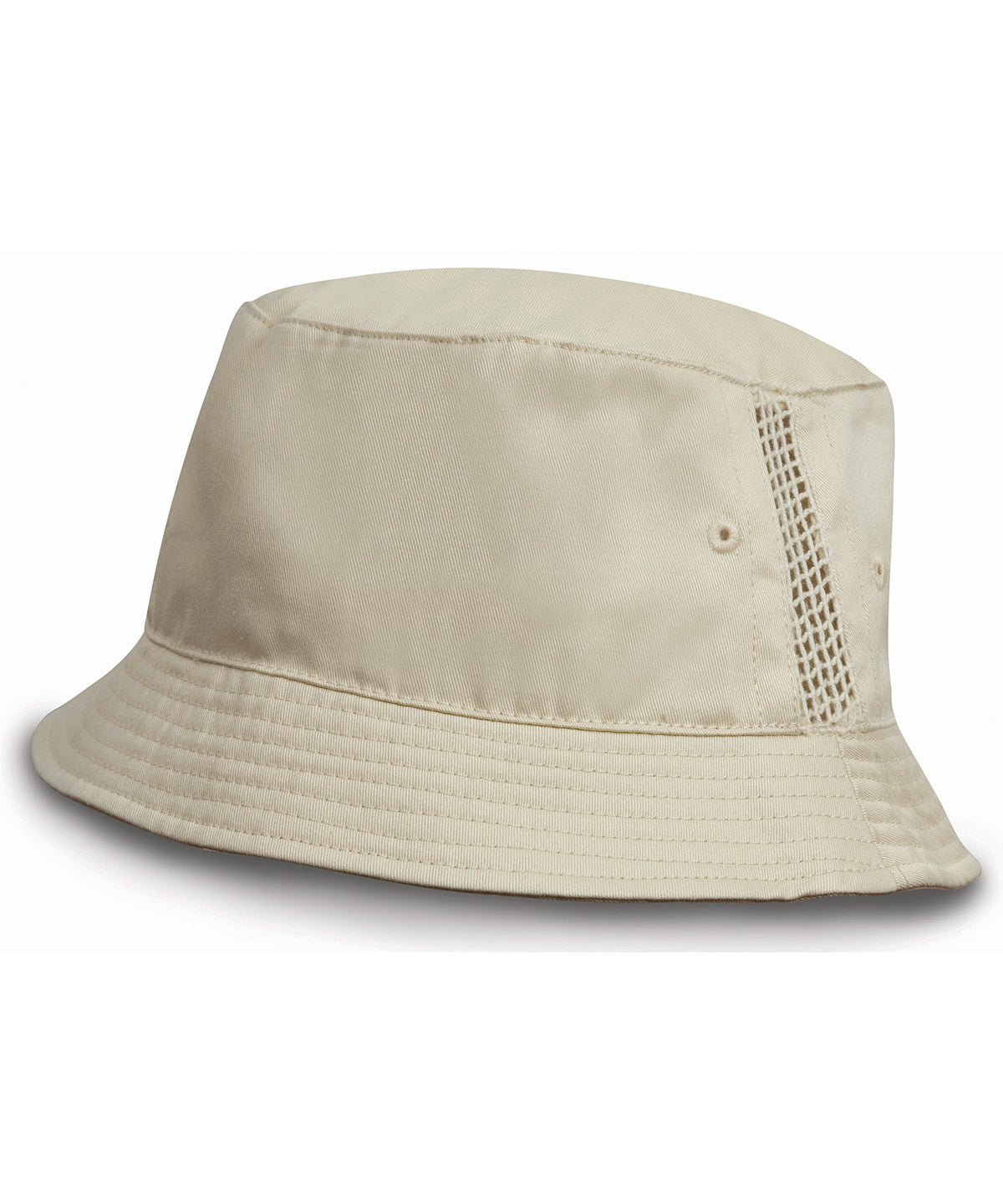 Result Deluxe washed cotton bucket hat with side mesh panels RC45X