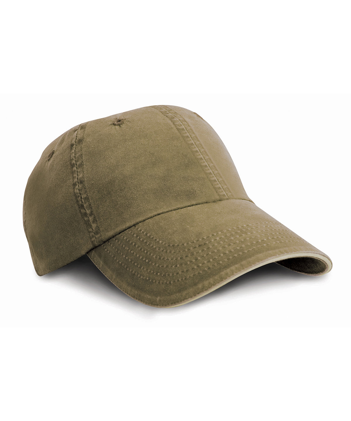 Result Washed fine line cotton cap with sandwich peak RC54X