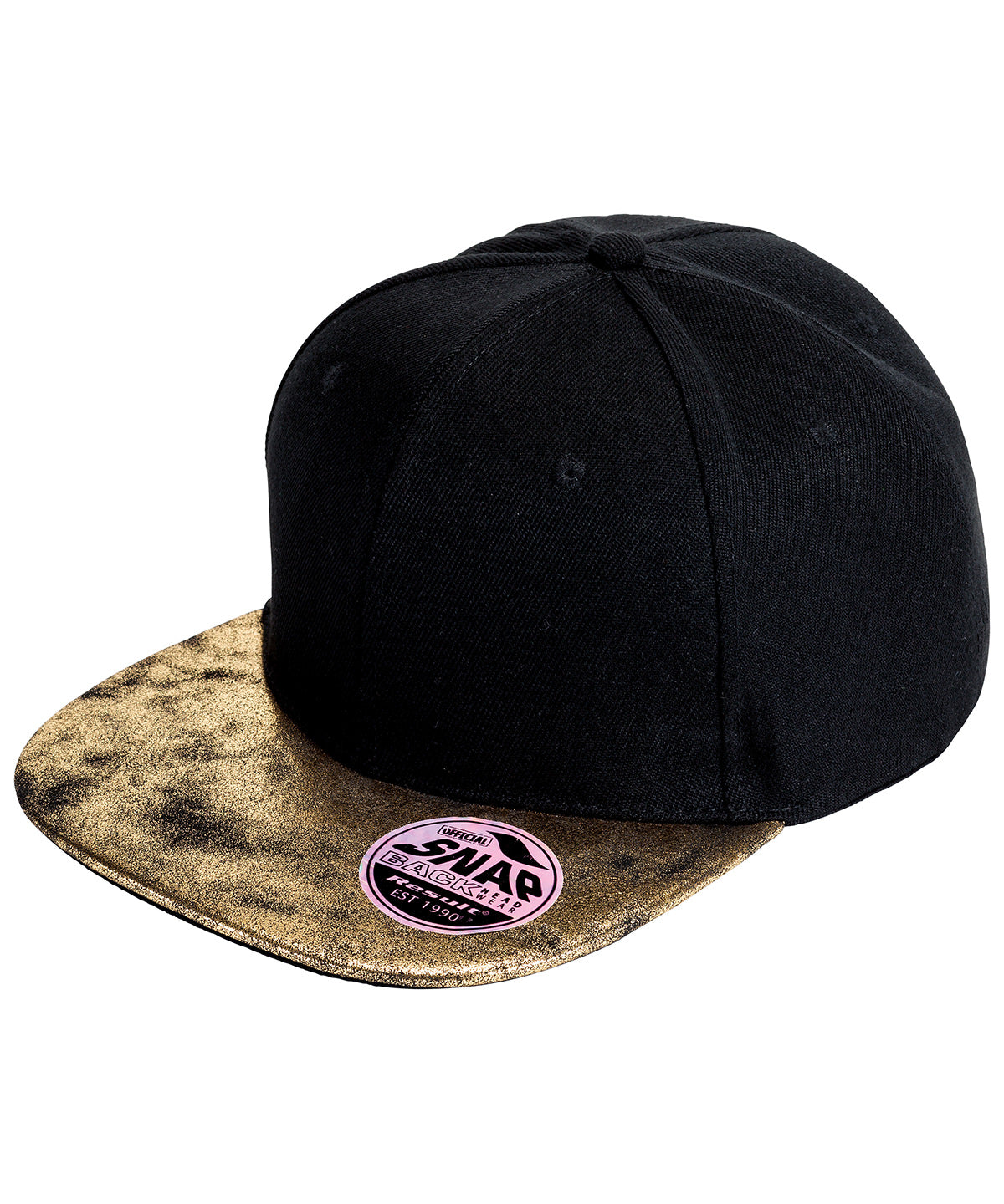 Result Bronx glitter flat peak snapback cap RC87X