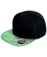 Result Bronx glitter flat peak snapback cap RC87X