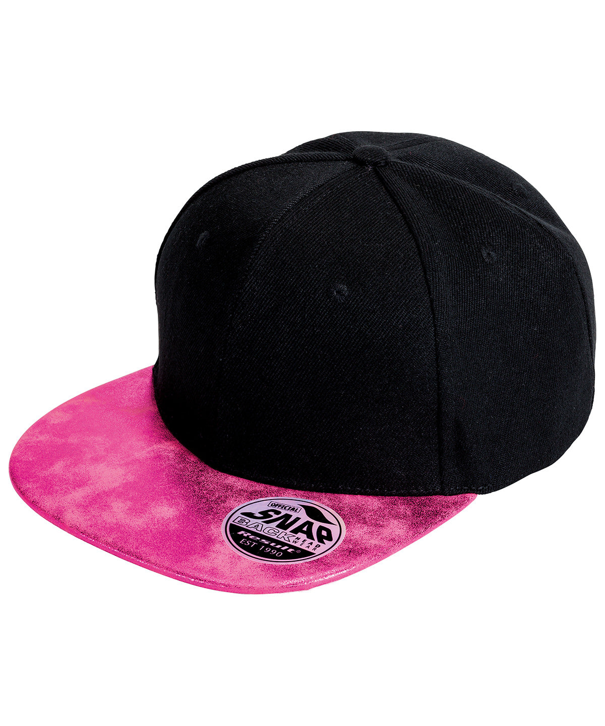 Result Bronx glitter flat peak snapback cap RC87X