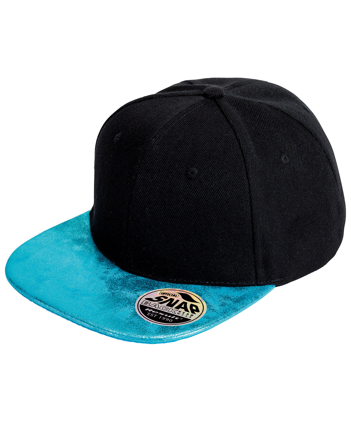 Result Bronx glitter flat peak snapback cap RC87X