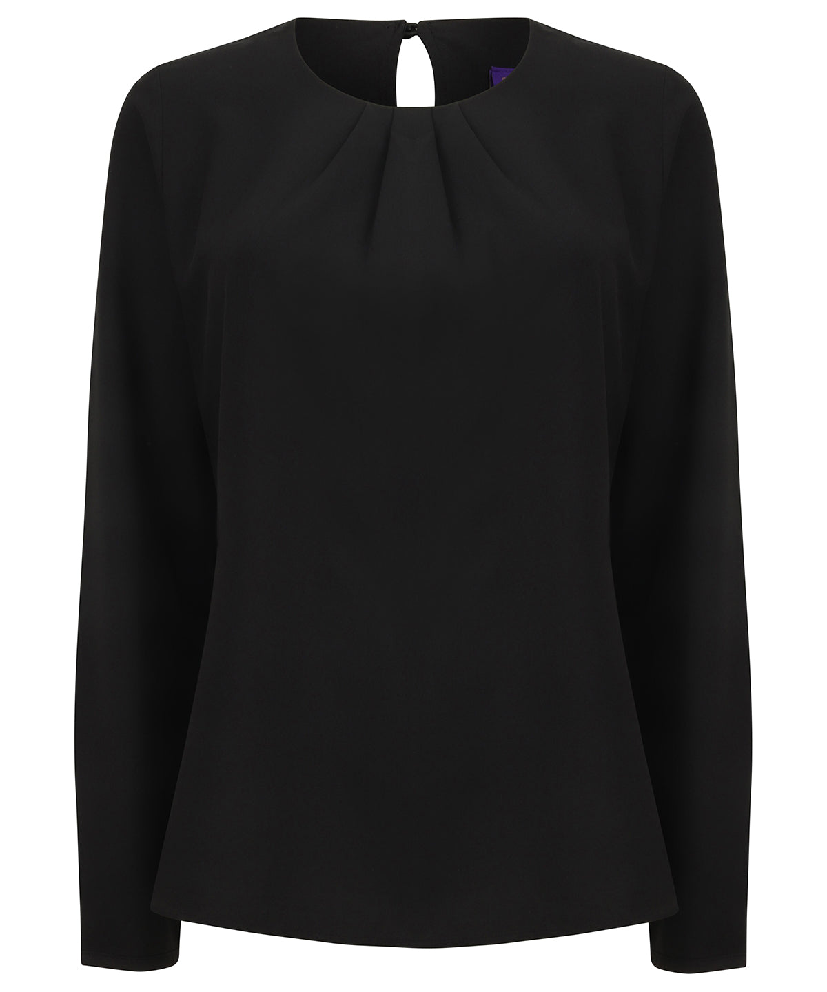 Henbury Women's pleat front long sleeve blouse HB598