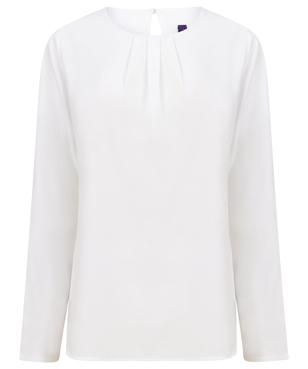 Henbury Women's pleat front long sleeve blouse HB598