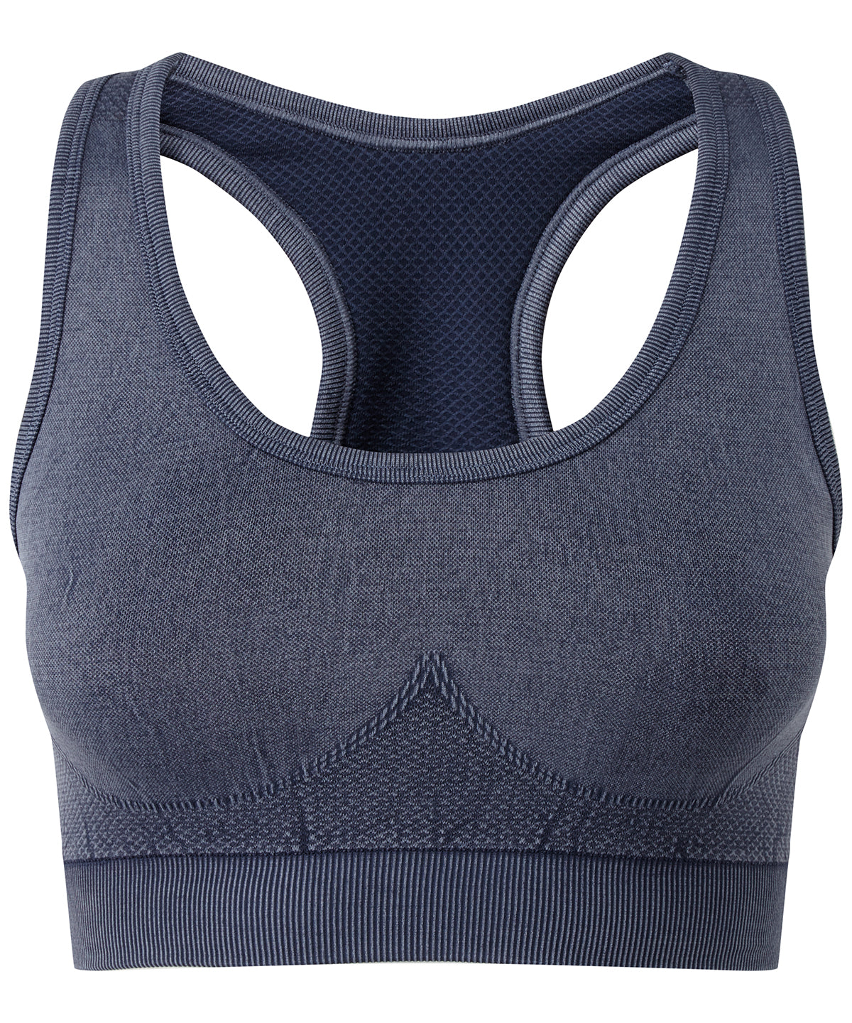 Tridri seamless 3D fit" multi-sport sculpt bra top denim" TR216