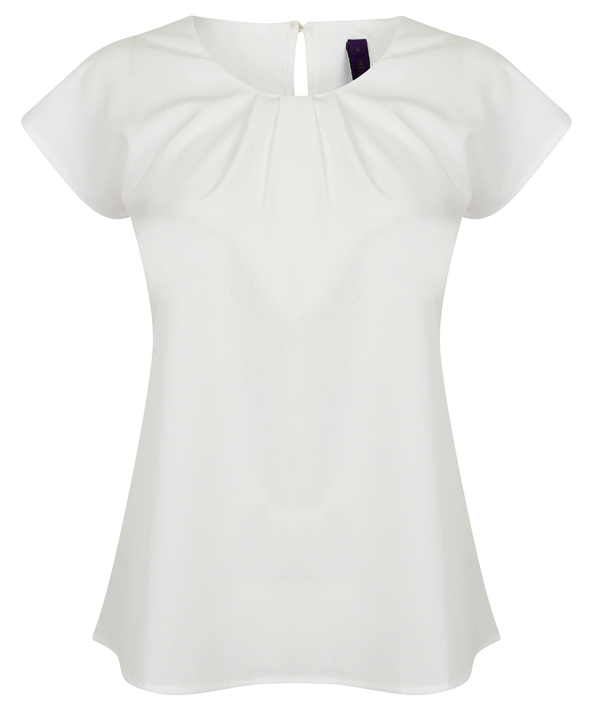 Henbury Women's pleat front short sleeve blouse HB597