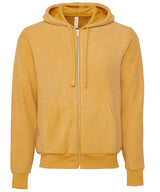 Bella+Canvas Unisex sueded fleece full-zip hoodie - Heather Mustard