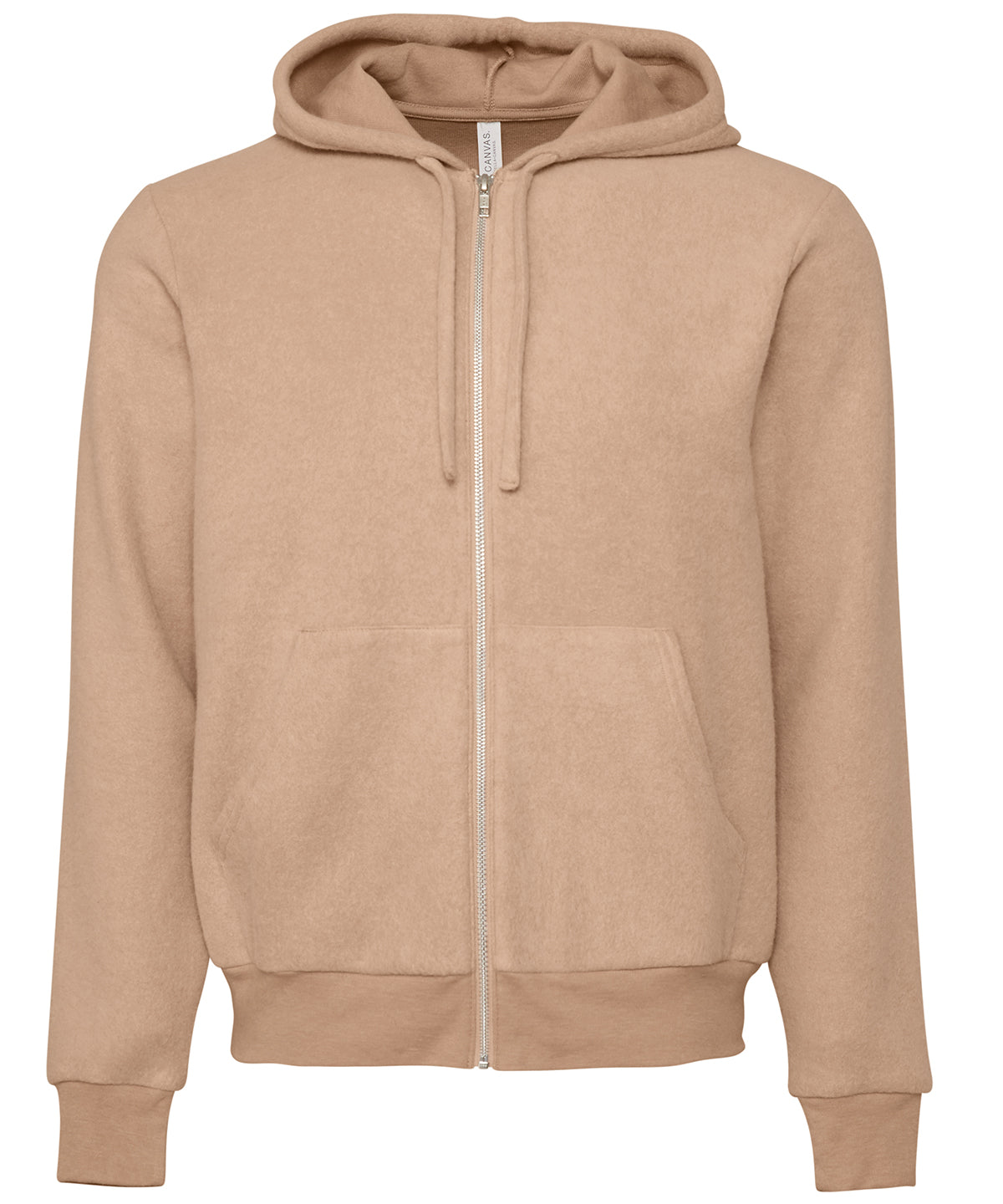 Bella+Canvas Unisex sueded fleece full-zip hoodie - Heather Oatmeal