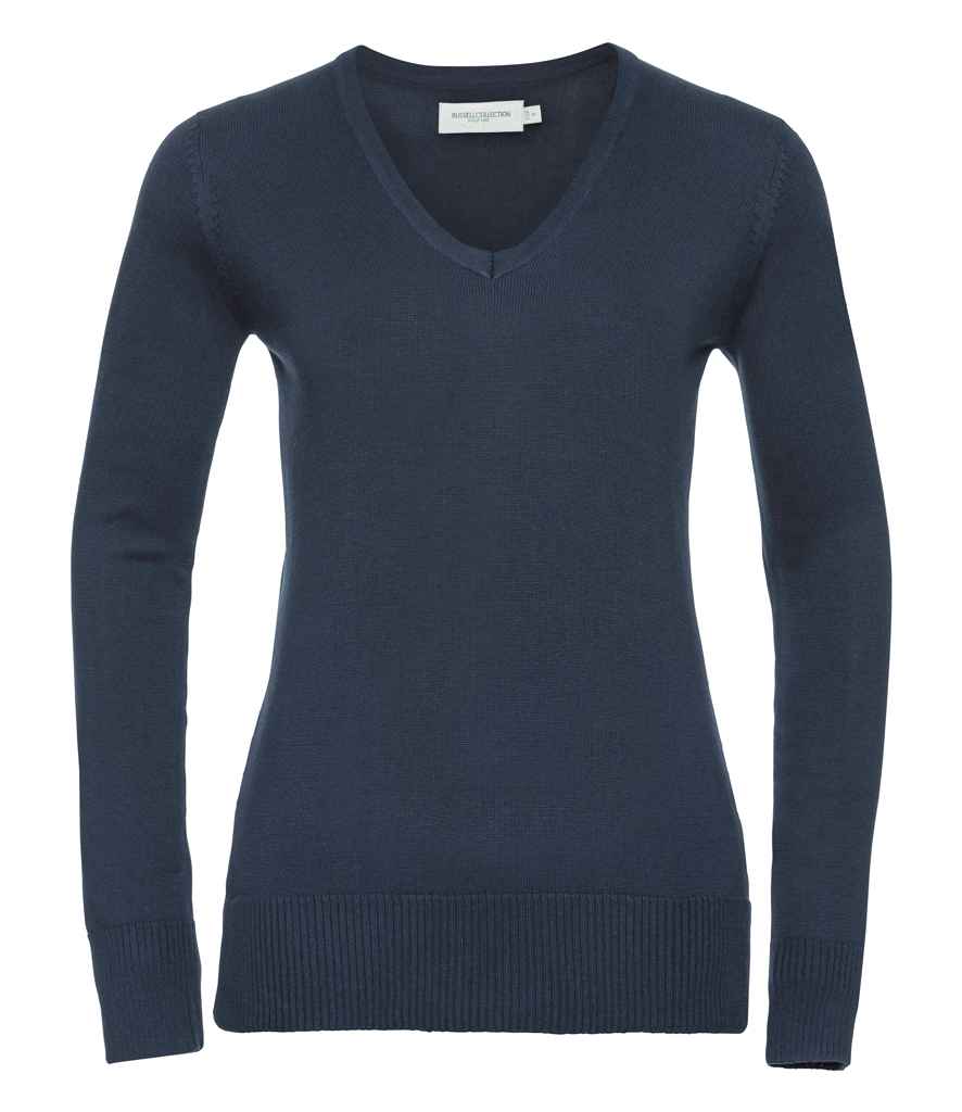 Russell Athletic Collection Ladies Cotton Acrylic V Neck Sweater 710F