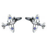 Spitfire Rhodium Plated Cufflinks by Dalaco