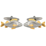 Fish 2-Tone Rhodium and Gold Plated Cufflinks by Dalaco