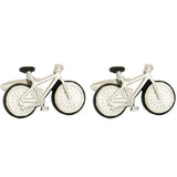Bicycle with Black Trim Rhodium Plated Cufflinks by Dalaco