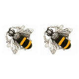 Bee Rhodium Plated Cufflinks by Dalaco