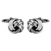 Double Cord Rhodium Plated Knot Cufflinks by Dalaco