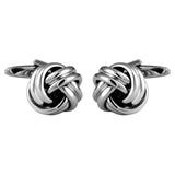 Double Cord Rhodium Plated Knot Cufflinks by Dalaco