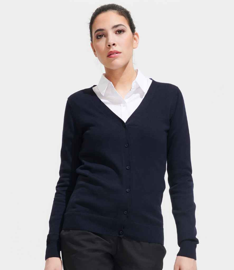 SOL'S Ladies Golden Cotton Acrylic V Neck Cardigan 90012