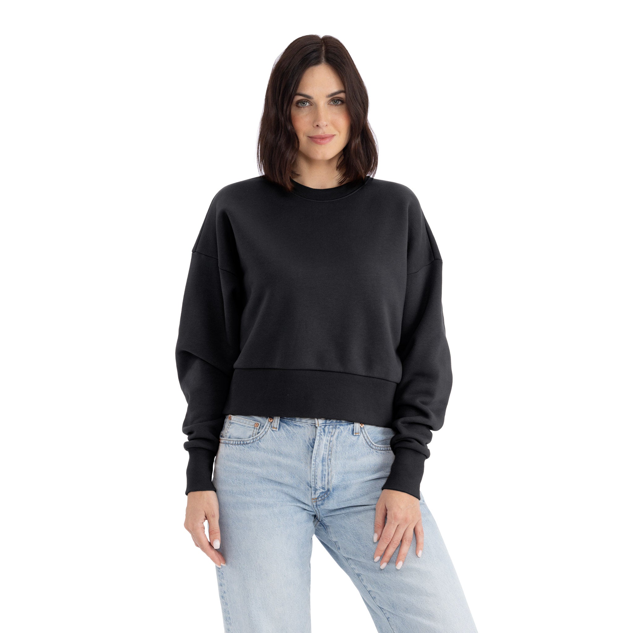 Next Level Apparel Womens Heavyweight Cropped Length Sweatshirt N9087