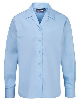 Blue Max Banner Girls 2 Pack Revere Long Sleeve Blouse 913353 - Blue