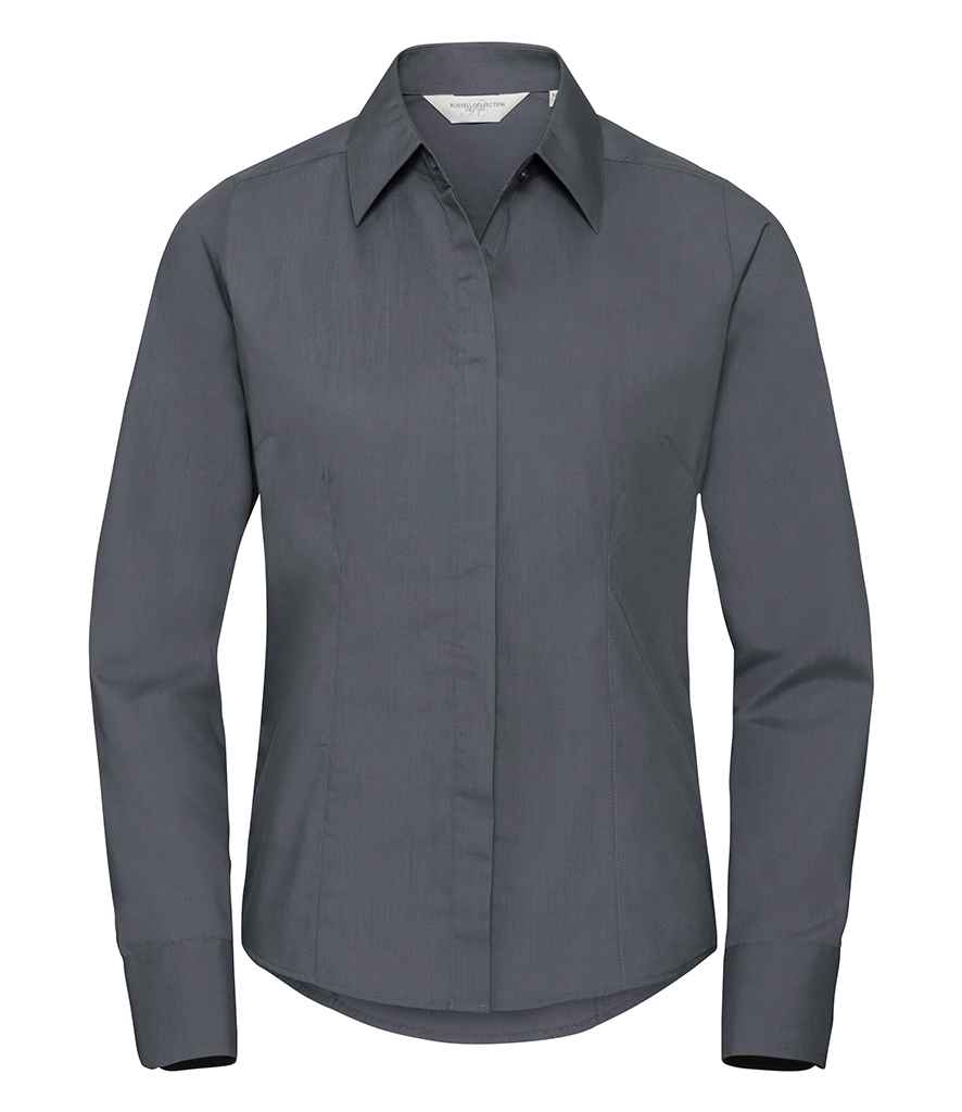 Russell Athletic Collection Ladies Long Sleeve Fitted Poplin Shirt 924F