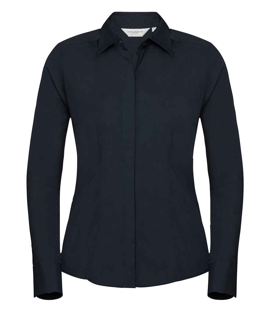 Russell Athletic Collection Ladies Long Sleeve Fitted Poplin Shirt 924F