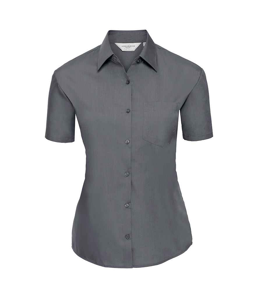 Russell Athletic Collection Ladies Short Sleeve Easy Care Poplin Shirt 935F
