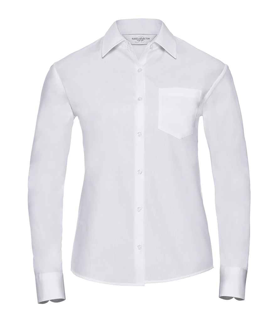 Russell Athletic Collection Ladies Long Sleeve Easy Care Cotton Poplin Shirt 936F