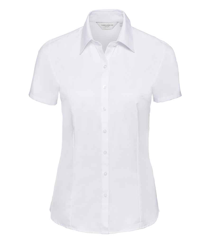 Russell Athletic Collection Ladies Short Sleeve Herringbone Shirt 963F - front view