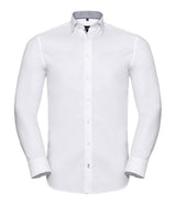 Russell Athletic Collection Long Sleeve Contrast Herringbone Shirt 964M