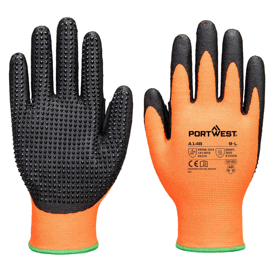 Portwest Grip 13 Nitrile High Dotted Glove A148