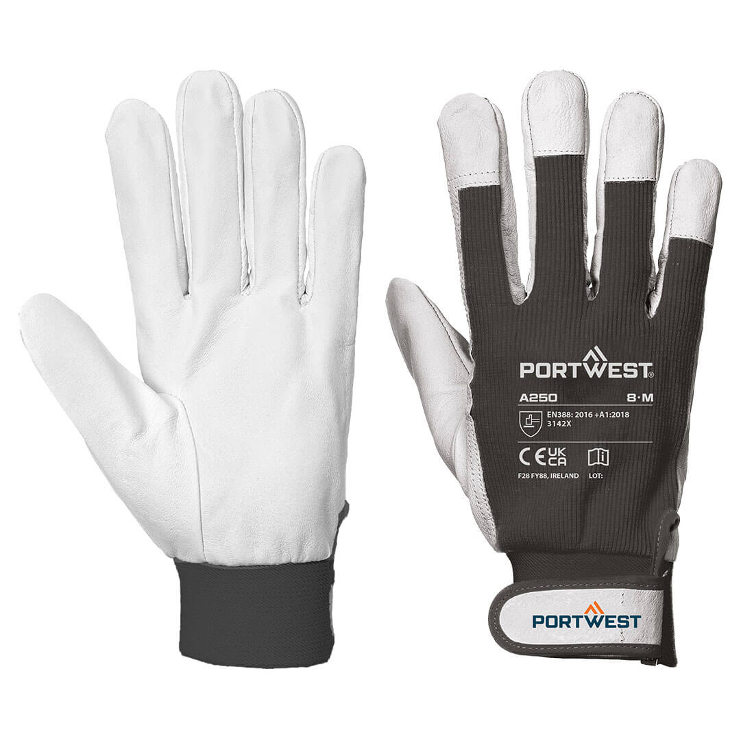Portwest Leather 110 Grain Palm Mechanical Glove A250