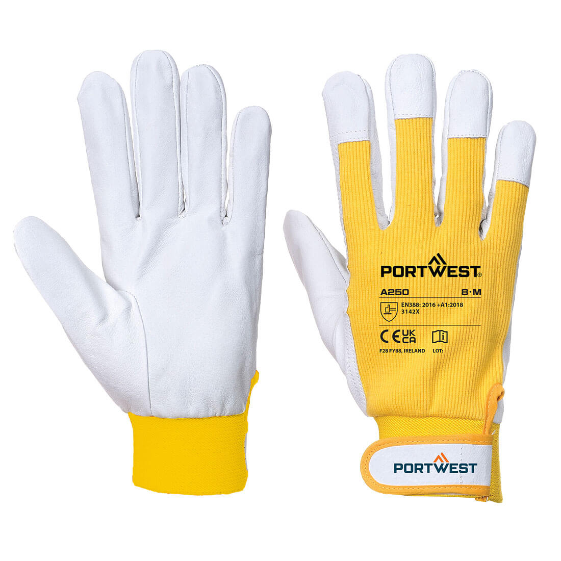 Portwest Leather 110 Grain Palm Mechanical Glove A250