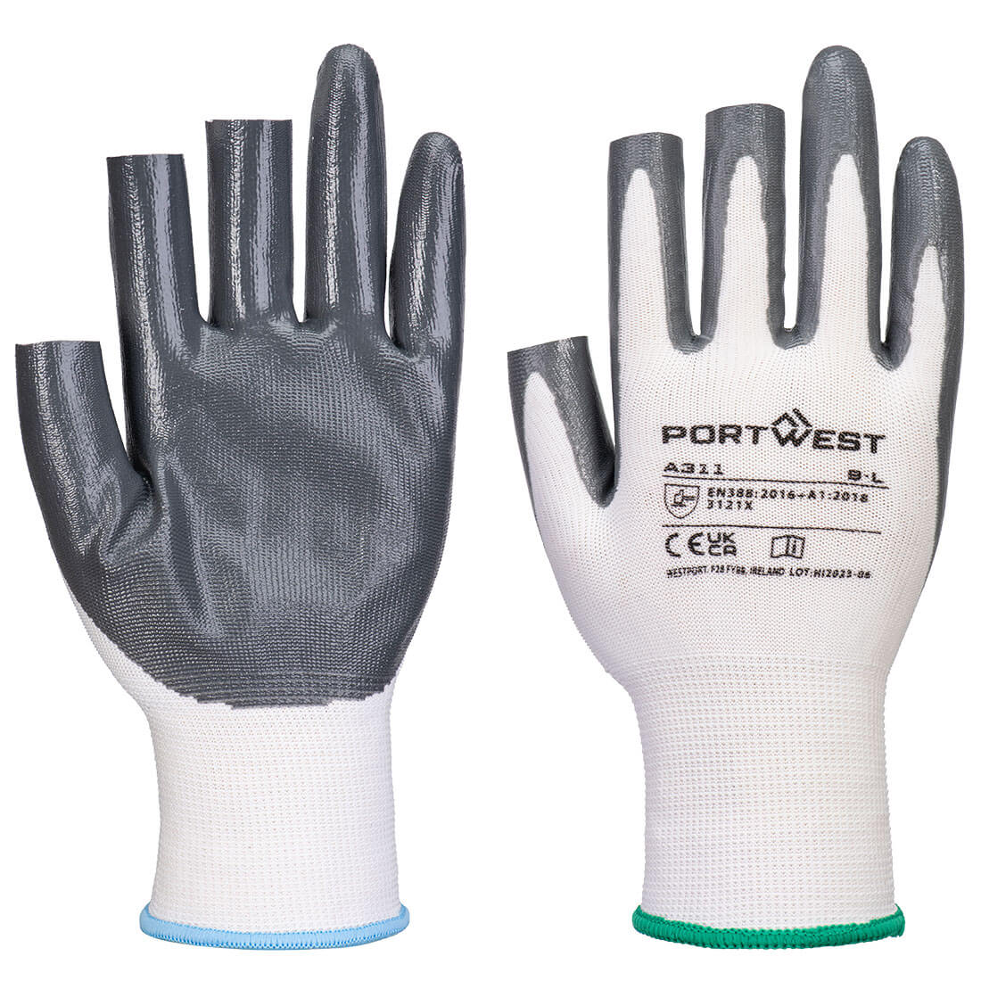Portwest Grip 13 Nitrile 3 Fingerless Glove (Pk 12) A311