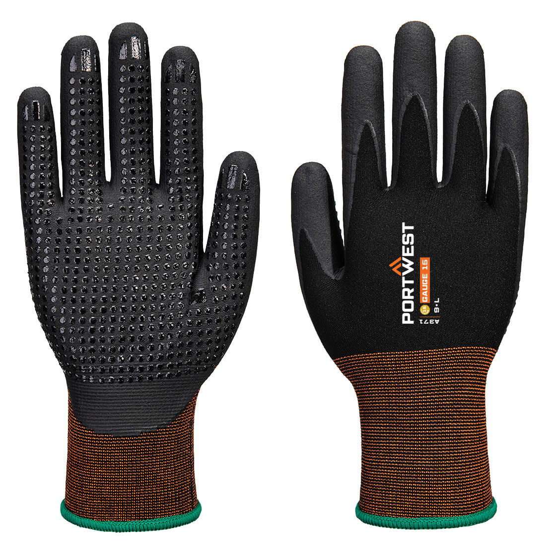 Portwest GP Grip 15 Nitrile Micro Foam Dotted Glove A371