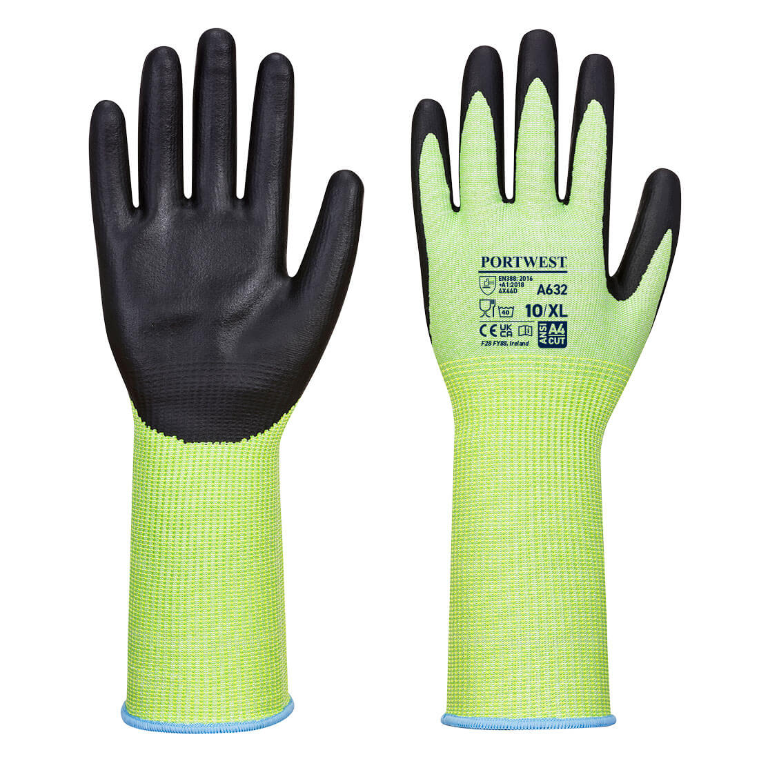 Portwest Cut D13 Nitrile Green Long Cuff Glove A632