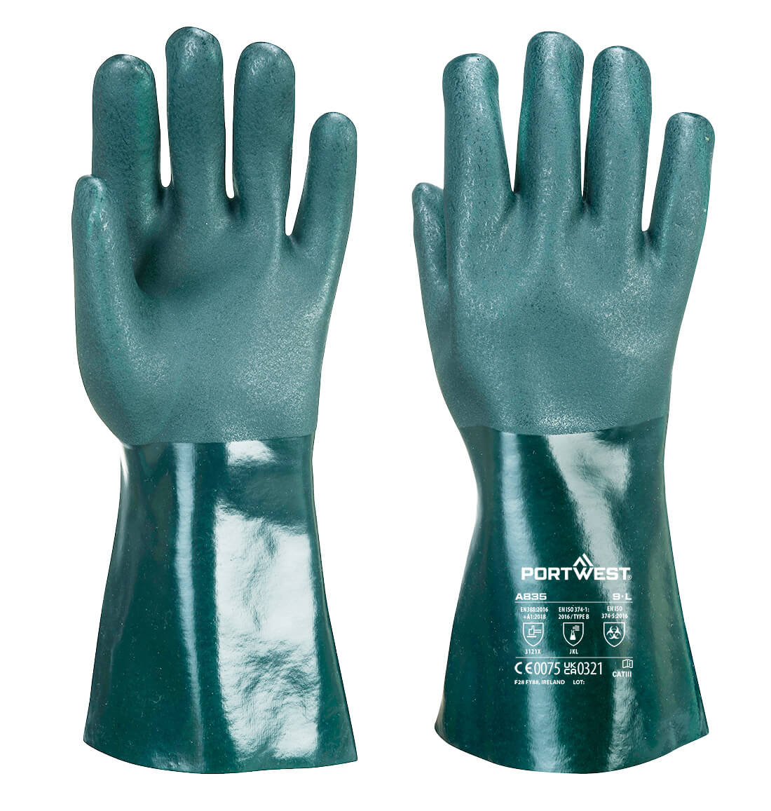 Portwest Chem 350 PVC Double Dipped Gauntlet A835