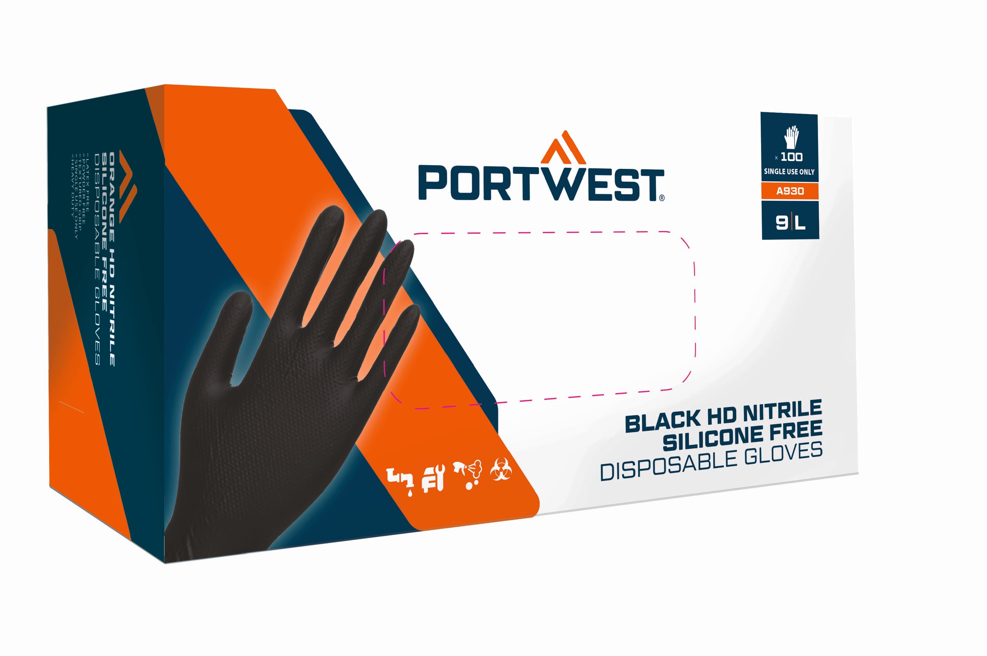 Portwest Orange HD Disposable Glove A930