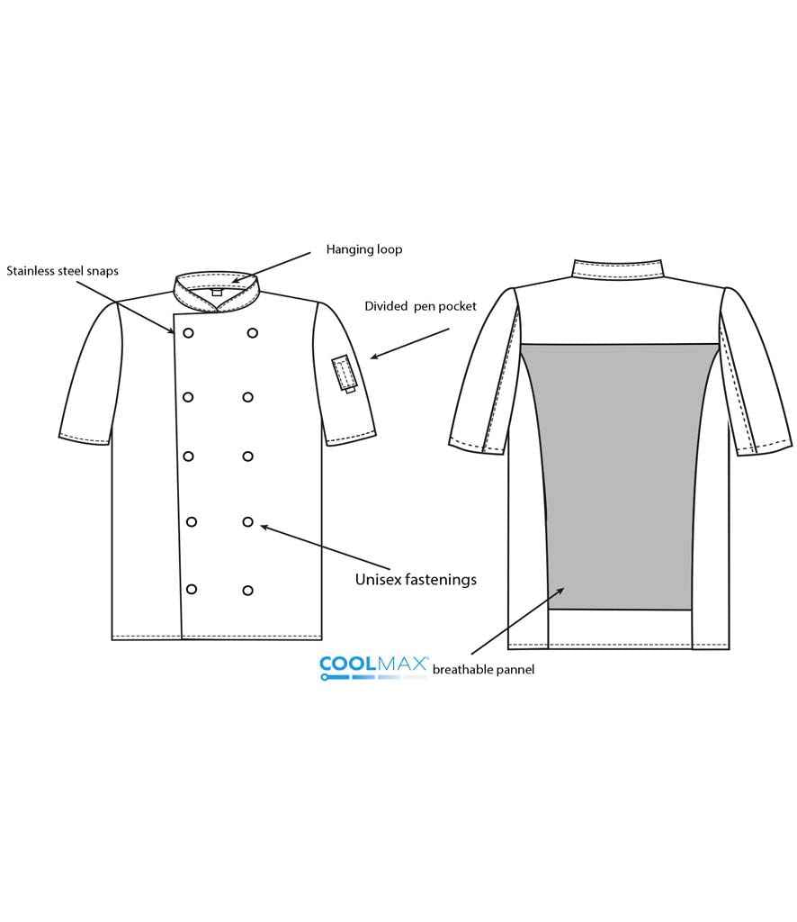 ADC Short Sleeve Coolmax Chefs Jacket AF005 product image 2