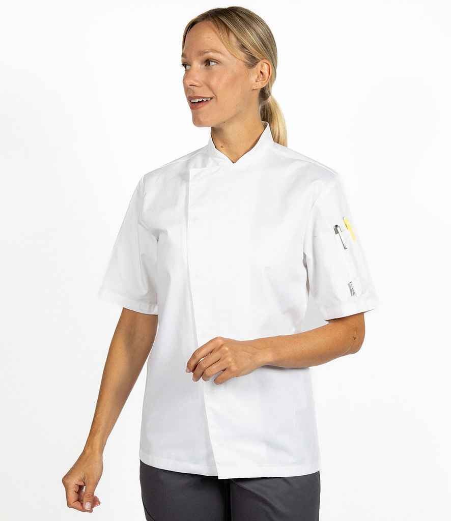 ADC Short Sleeve Asymmetric Chefs Jacket AF007 - White