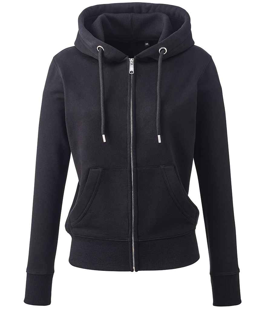 Anthem Ladies Organic Full Zip Hoodie AM004 - Black