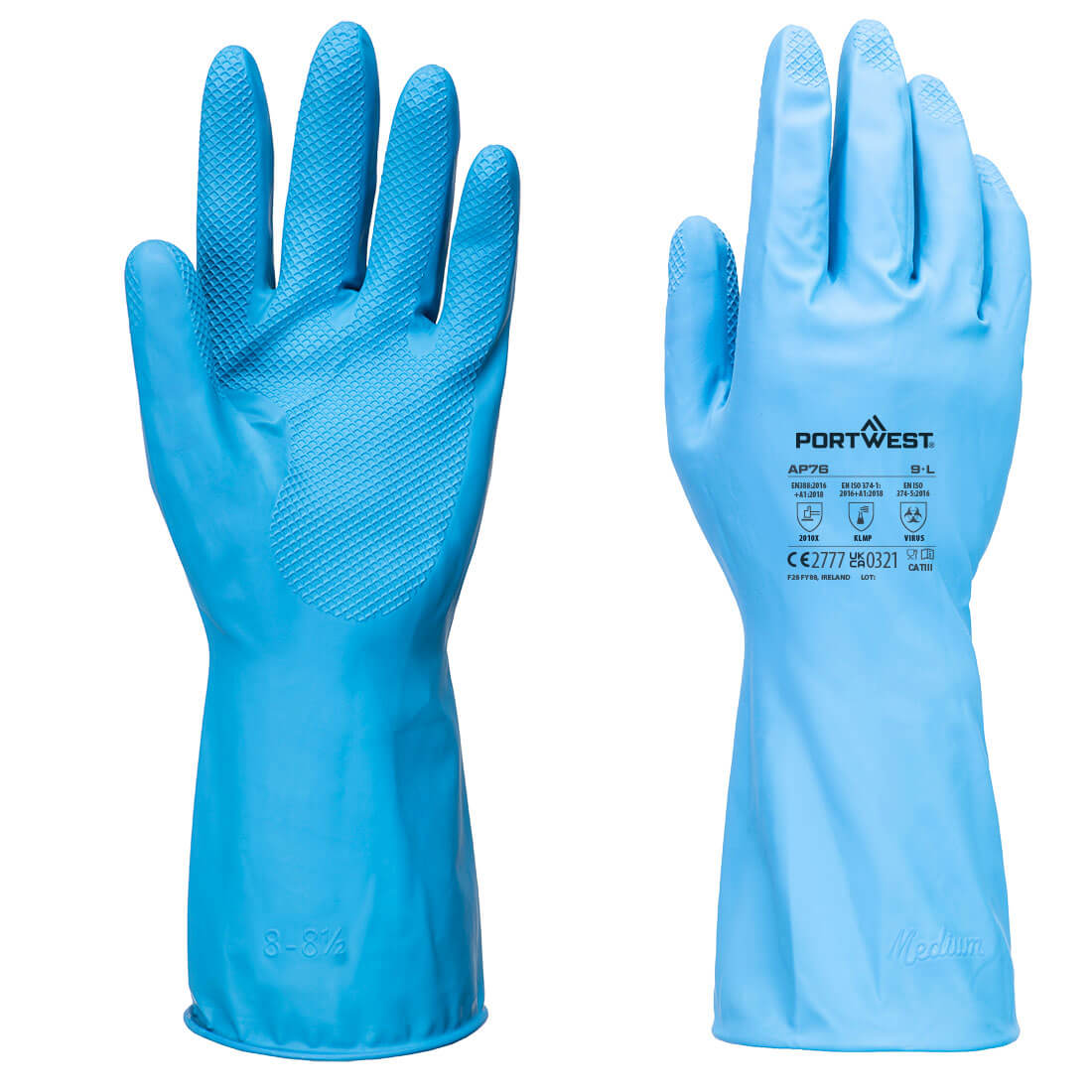 Portwest FD Chemical B Latex Light Gauntlet (Pk12) AP76