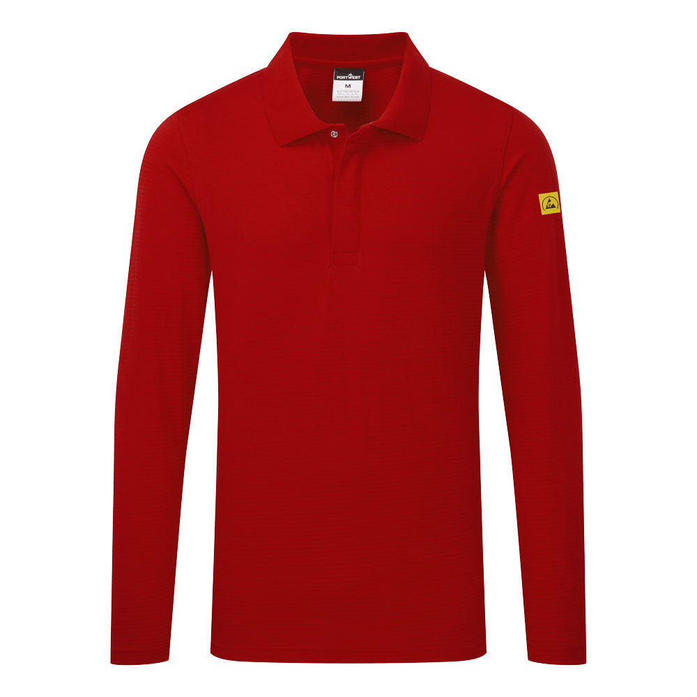 Portwest Anti-Static ESD Polo Shirt L/S AS23