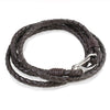 Brown Wrap Leather Bracelet with Steel Clasp by Dalaco