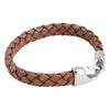 Brown Leather Bracelet with Steel Hook Clasp by Dalaco