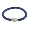 Blue Leather Bracelet with Silver Magnet Close by Dalaco