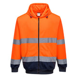 Portwest Hi-Vis 2-Tone Zip Front Hoodie B317